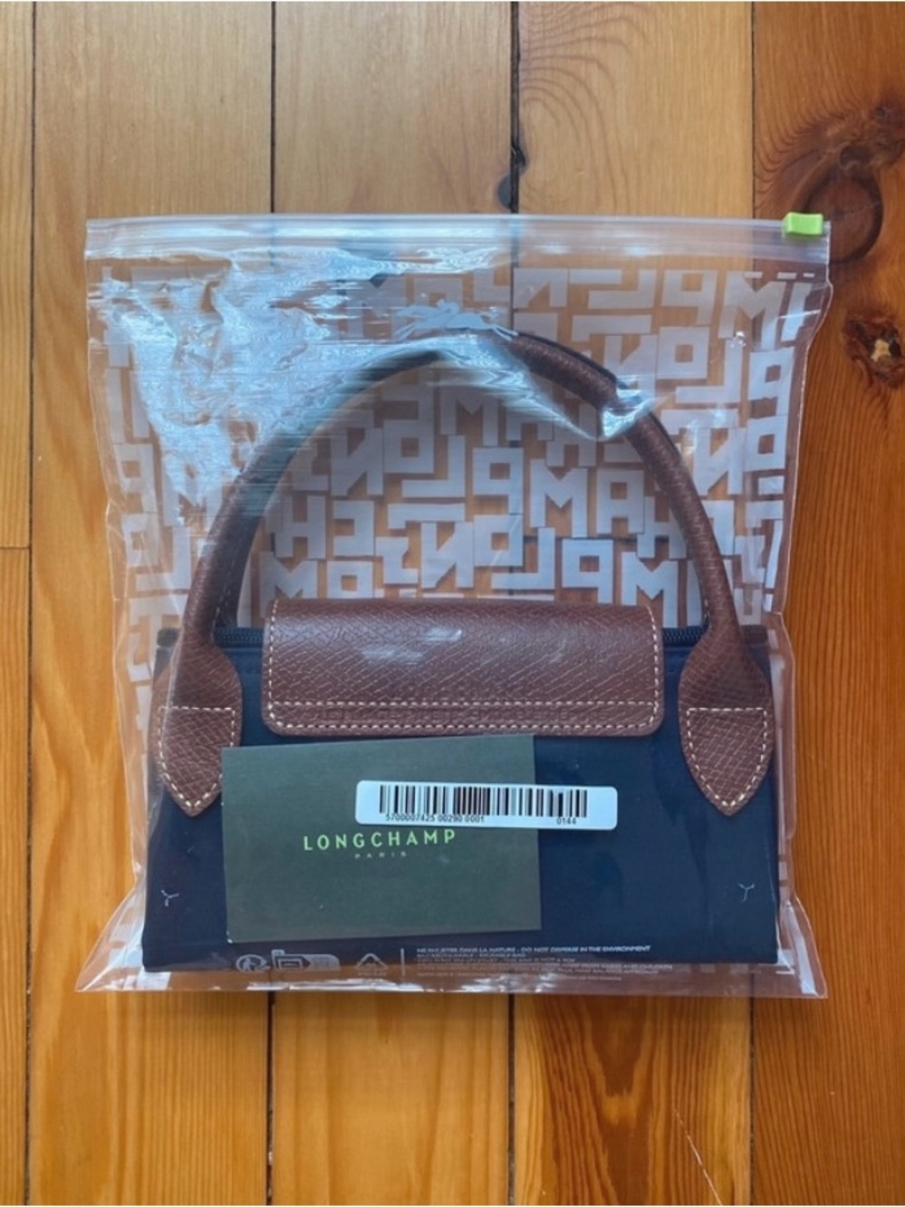NEW Longchamp Le Pliage Small Handbag with Short Handles in Navy - Picture 11 of 11